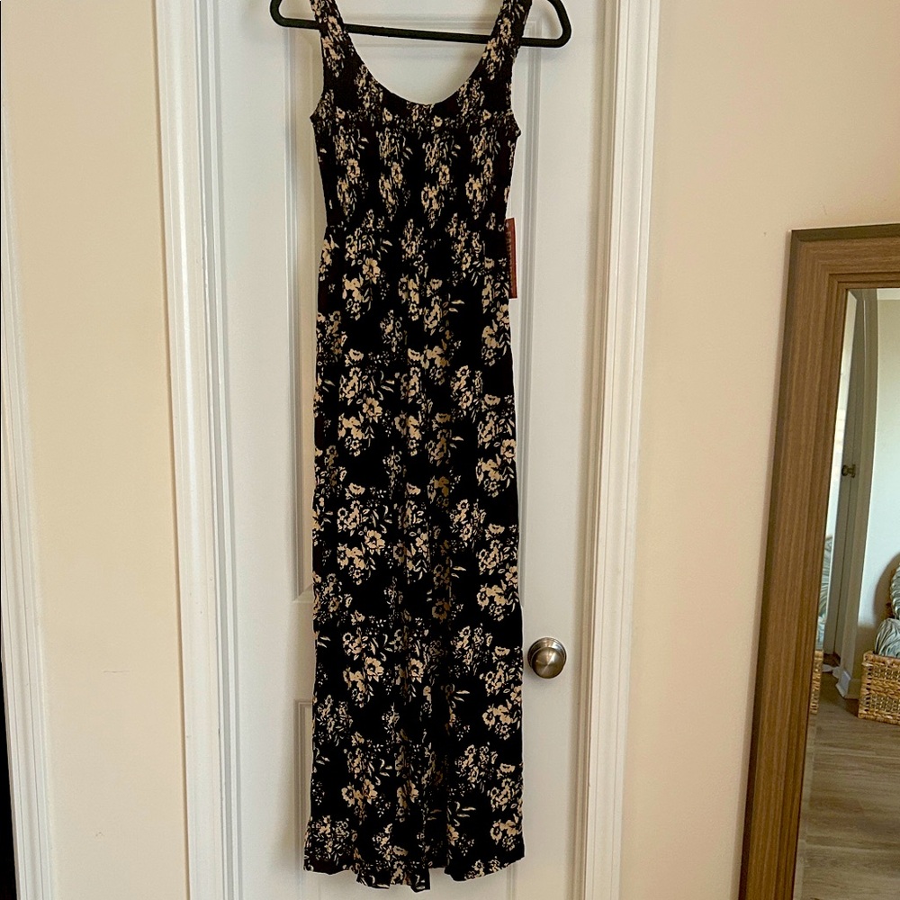 Floral Black Maxi Pant Romper